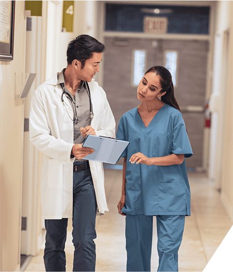 provider and nurse talking