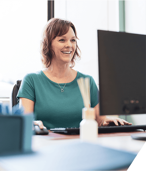 woman working at computer