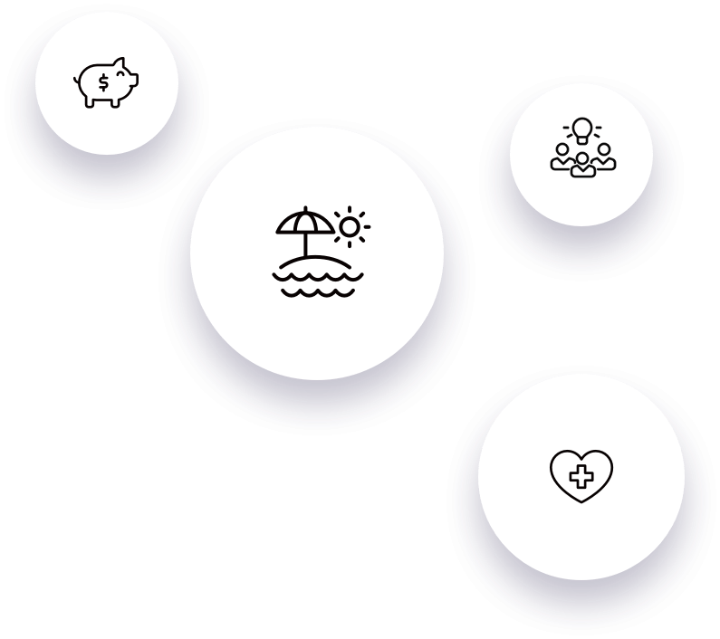 icons describing benefits
