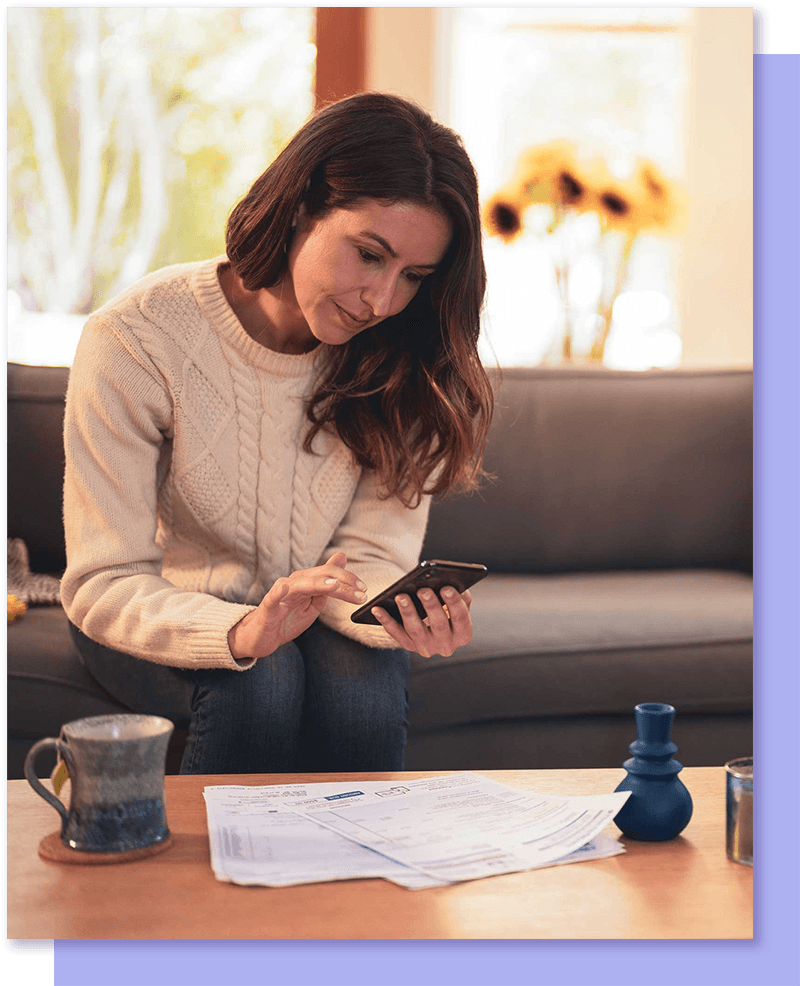 Woman using app on phone