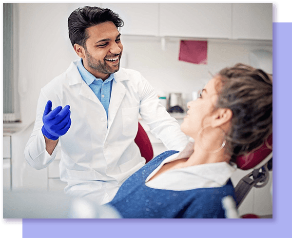 Dentist with patient