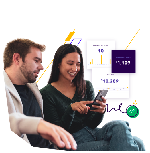 Man and woman looking at a mobile phone together