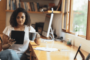 women checking zelis mobile member connect app